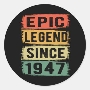 78 jaar oud Bday 1947 Epic Legend 78ste verjaardag Ronde Sticker