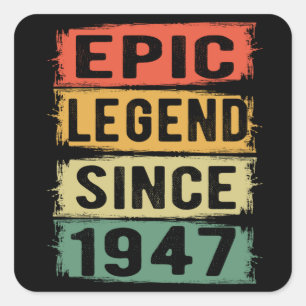 78 jaar oud Bday 1947 Epic Legend 78ste verjaardag Vierkante Sticker