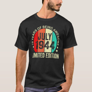 78 jaar oud juli 1944 78e verjaardag t-shirt