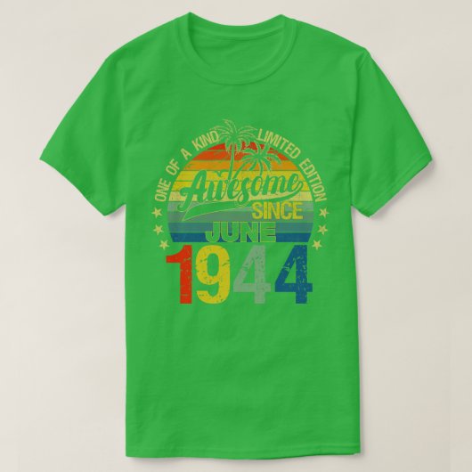 78 jaar oud juni 1944 versieringen 78e bi t-shirt (Design voorkant)