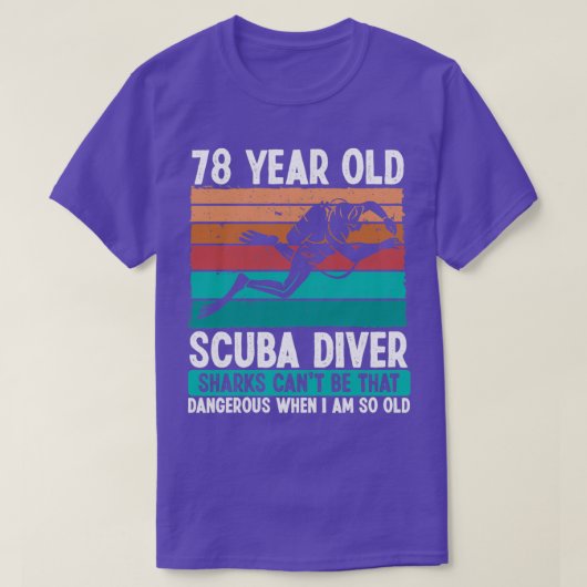 78 jaar oud scuba duiker 78e verjaardag scuba duik t-shirt (Design voorkant)
