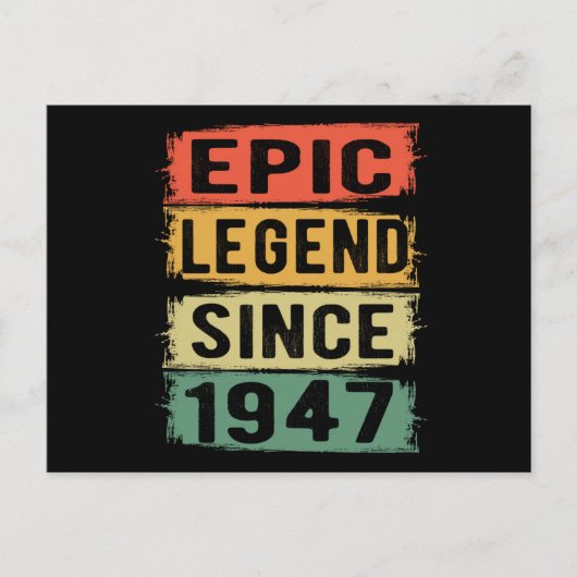 78 Jaar Oud Verjaardag 1947 Episch Legenda 78ste V Briefkaart (Voorkant)