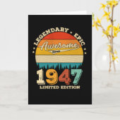 78 jaar oude Bday 1947 Geweldige 78e verjaardagsca Kaart (Gele Bloem)