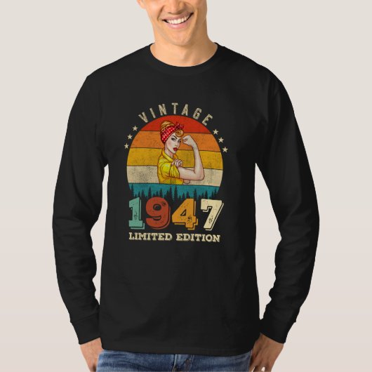 78 jaar oude Bday 1947 Vintage 78ste Verjaardag Vr T-shirt (Voorkant)