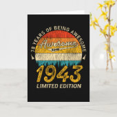 78 jaar oude dag 1943 Geweldige sinds 78e verjaard Kaart (Gele Bloem)