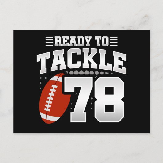 78 Jaar Oude Tackle Voetbal Feestje 78ste Verjaard Briefkaart (Voorkant)