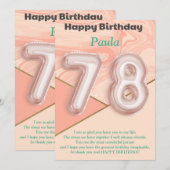 78-jarige meisjes Happy Birthday-kaart (Voorkant / Achterkant)