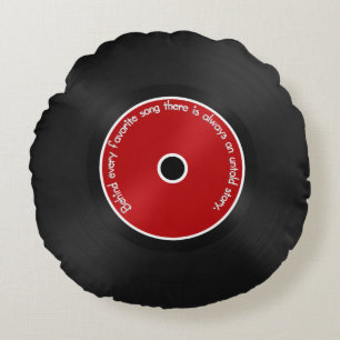 78 RPM vinylplaat met rood label Rond Kussen