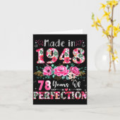 78 Year Old Made In 1948 Floral 78th Birthday Wome Kaart (Gele Bloem)