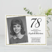 78e aangepaste foto wit en goud kaart (Staand voorkant)