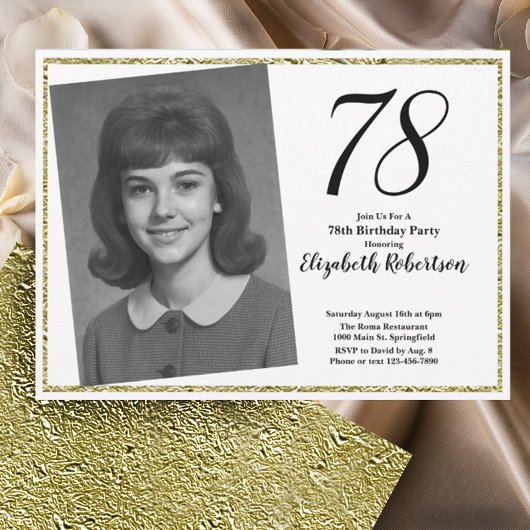 78e aangepaste foto wit en goud kaart
