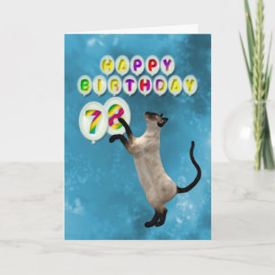 78e Birthday-kaart met siamese katten Kaart