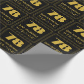78e verjaardag - Art Deco geïnspireerde look "78"  Cadeaupapier (Hoek)