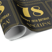 78e verjaardag ~ Art Deco Geïnspireerde look "78", Cadeaupapier (Rol Hoek)