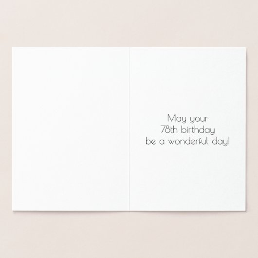 78e verjaardag - Art Deco Geïnspireerde look "78"  Folie Kaarten (Binnen)