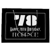 78e verjaardag ~ Art Deco Geïnspireerde look "78"  Groot Cadeauzakje (Achterkant)