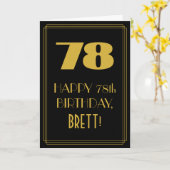 78e verjaardag ~ Art Deco geïnspireerde look "78"  Kaart (Gele Bloem)