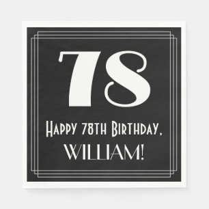 78e verjaardag ~ Art Deco Geïnspireerde look "78", Servet