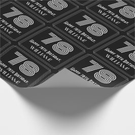 78e verjaardag: Art Deco geïnspireerde look "78" w Cadeaupapier