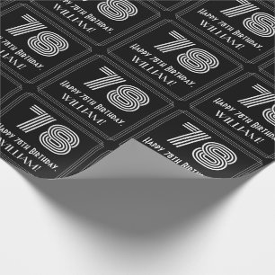 78e verjaardag: Art Deco geïnspireerde look "78" w Cadeaupapier