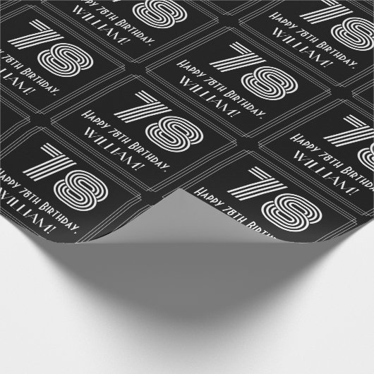 78e verjaardag: Art Deco geïnspireerde look "78" w Cadeaupapier (Hoek)
