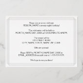 78e verjaardag — Art Deco look "78" + naam Folie Uitnodiging (Achterkant)