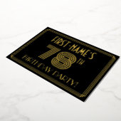 78e verjaardag — Art Deco Style "78" + Naam Folie Uitnodiging (Gedraaid)