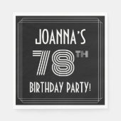 78e verjaardag: Art Deco Style + aangepaste naam Servet (Voorkant)