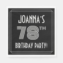 78e verjaardag: Art Deco Style + aangepaste naam