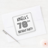 78e verjaardag: Art Deco Style + aangepaste naam Vierkante Sticker (Envelop)