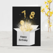 78e verjaardag ballonnen in witte doos kaart (Gele Bloem)