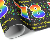 78e verjaardag: Colorful Music Symbols, Rainbow 78 Cadeaupapier (Rol Hoek)