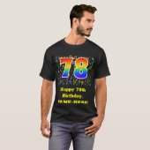 78e verjaardag: Colorful Music Symbols, Rainbow 78 T-shirt (Voorkant volledig)