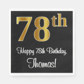78e verjaardag ~ Elegant Luxe Faux Gold Look # Servet (Voorkant)