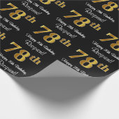 78e verjaardag: Elegante luxe Faux Gold look # Cadeaupapier (Hoek)