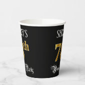 78e verjaardag — Fancy script, Faux Gold look Papieren Bekers (Links)