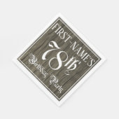 78e verjaardag — Fancy script, kijk op hout Servet (Hoek)