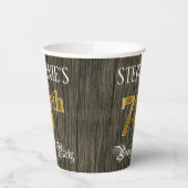 78e verjaardag — Faux Gold & Faux Wood Ziet er uit Papieren Bekers (Links)