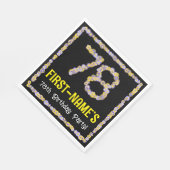 78e verjaardag: Floral Flowers Number, Custom Name Servet (Hoek)