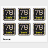 78e verjaardag: Floral Flowers Number, Custom Name Vierkante Sticker (Vel)