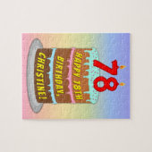 78e verjaardag: Fun Cake and Candles + Custom Name Legpuzzel (Horizontaal)