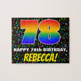 78e verjaardag — Fun, Colorful Music Symbols & "78 Legpuzzel