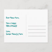 78e verjaardag: Fun Hearts Pattern, Rainbow 78 Briefkaart (Achterkant)