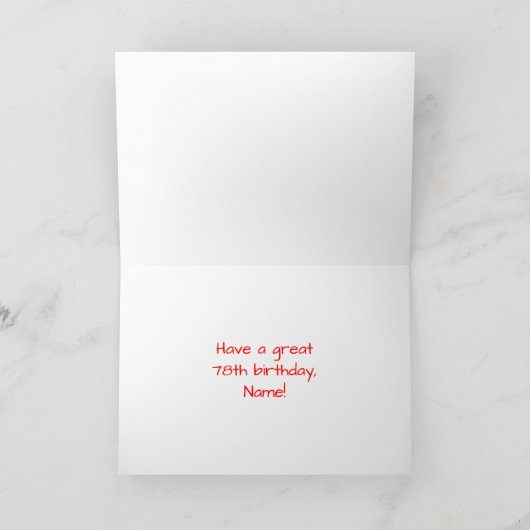 78e verjaardag: Fun, kleurrijk gevuurwerk Kaart (Binnen)