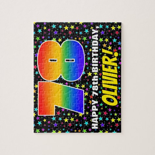 78e verjaardag — Fun, kleurrijk Star Field Pattern Legpuzzel (Verticaal)