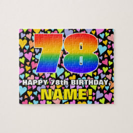 78e verjaardag — Fun, liefhebbende hartvormen + "7 Legpuzzel