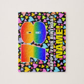 78e verjaardag — Fun, liefhebbende hartvormen + "7 Legpuzzel (Verticaal)