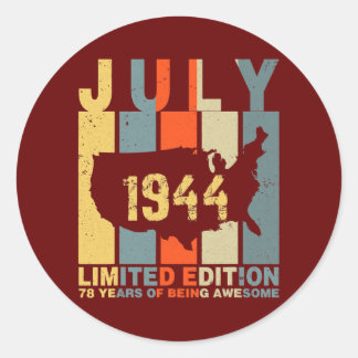 78e verjaardag juli 1944 78 jaar Geweldige Ronde Sticker