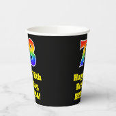 78e verjaardag: Kleurrijk, Leuk, Spannend, Regenbo Papieren Bekers (Links)