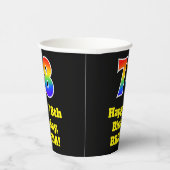 78e verjaardag: Kleurrijk, Leuk, Spannend, Regenbo Papieren Bekers (Rechts)